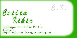 csilla kikir business card